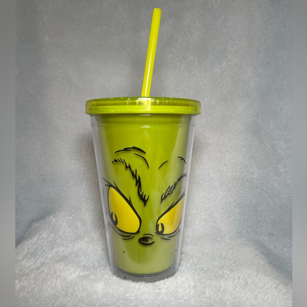 Grinch Green Tumbler with Straw
